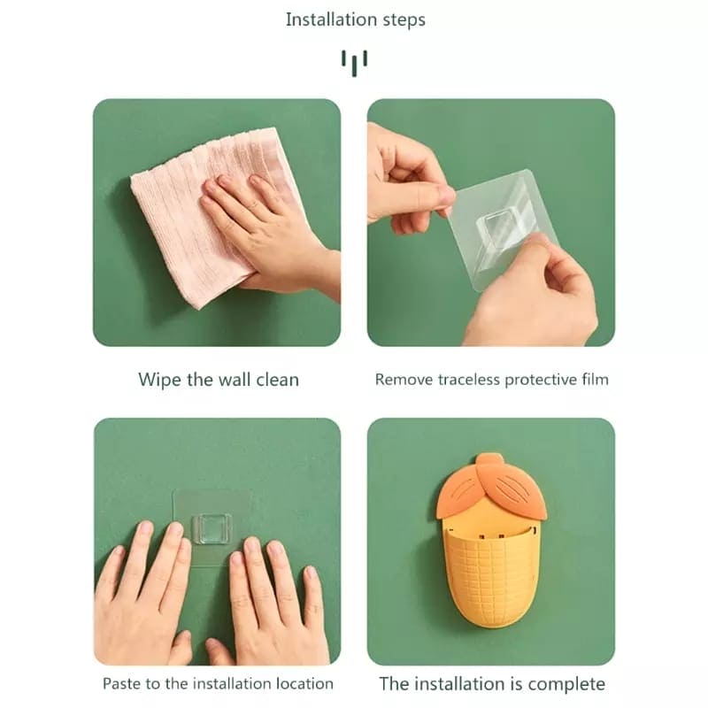 Wall Mounted Corn Shaped Toothbrush And Pen Holder, Toilet Toothbrush Rack, Wall-mounted Drain Free Comb Toothpaste Storage Box Wall Mounted Corn Shaped Toothbrush And Pen Holder, Toilet Toothbrush Rack, Wall-mounted Drain Free Comb Toothpaste Storage Box